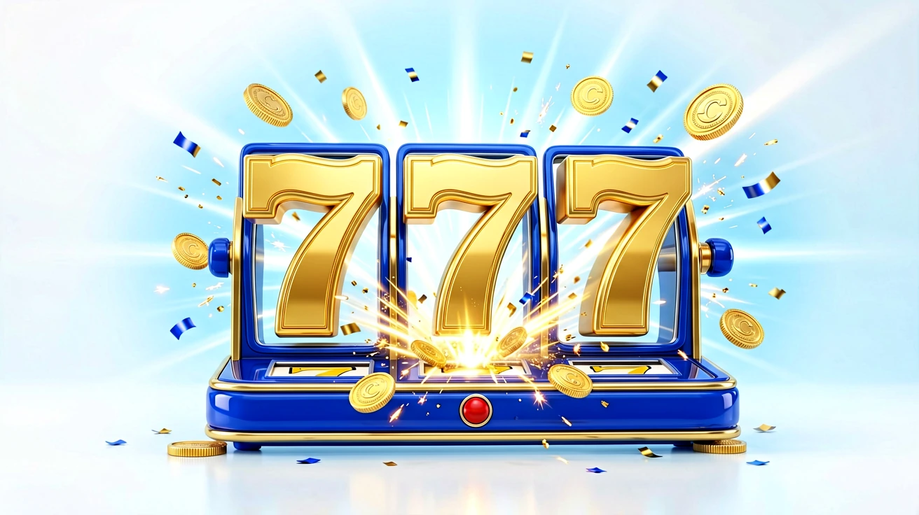 ရွှေဒင်္ဂါးများ ပေါက်ကွဲထွက်နေသော Jackpot သင်္ကေတ